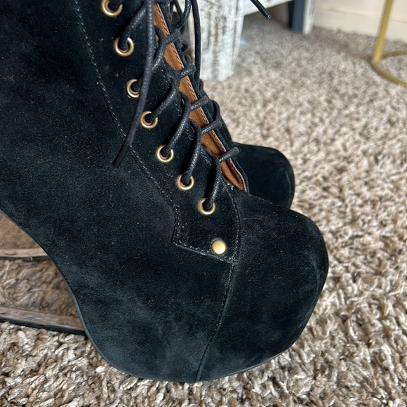 Jeffrey Campbell Dina Suede Wedge Boots Size 8.5 Handmade Havana last - Picture 8 of 15